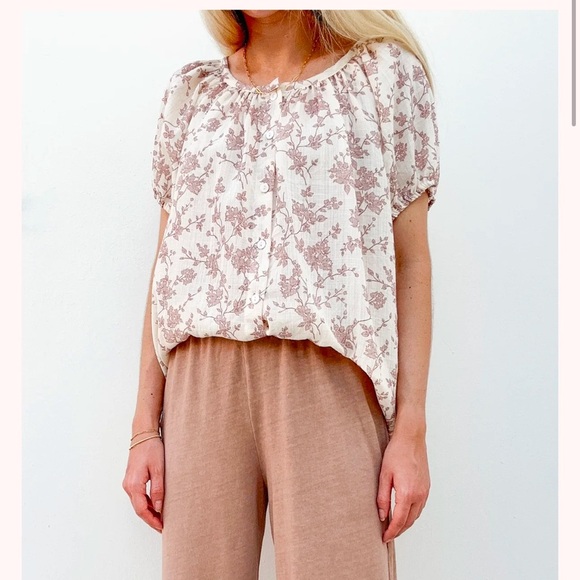 FLORAL TOILE PATTERN button down blouse! Stunning!!!! Like new!! L - Picture 1 of 6